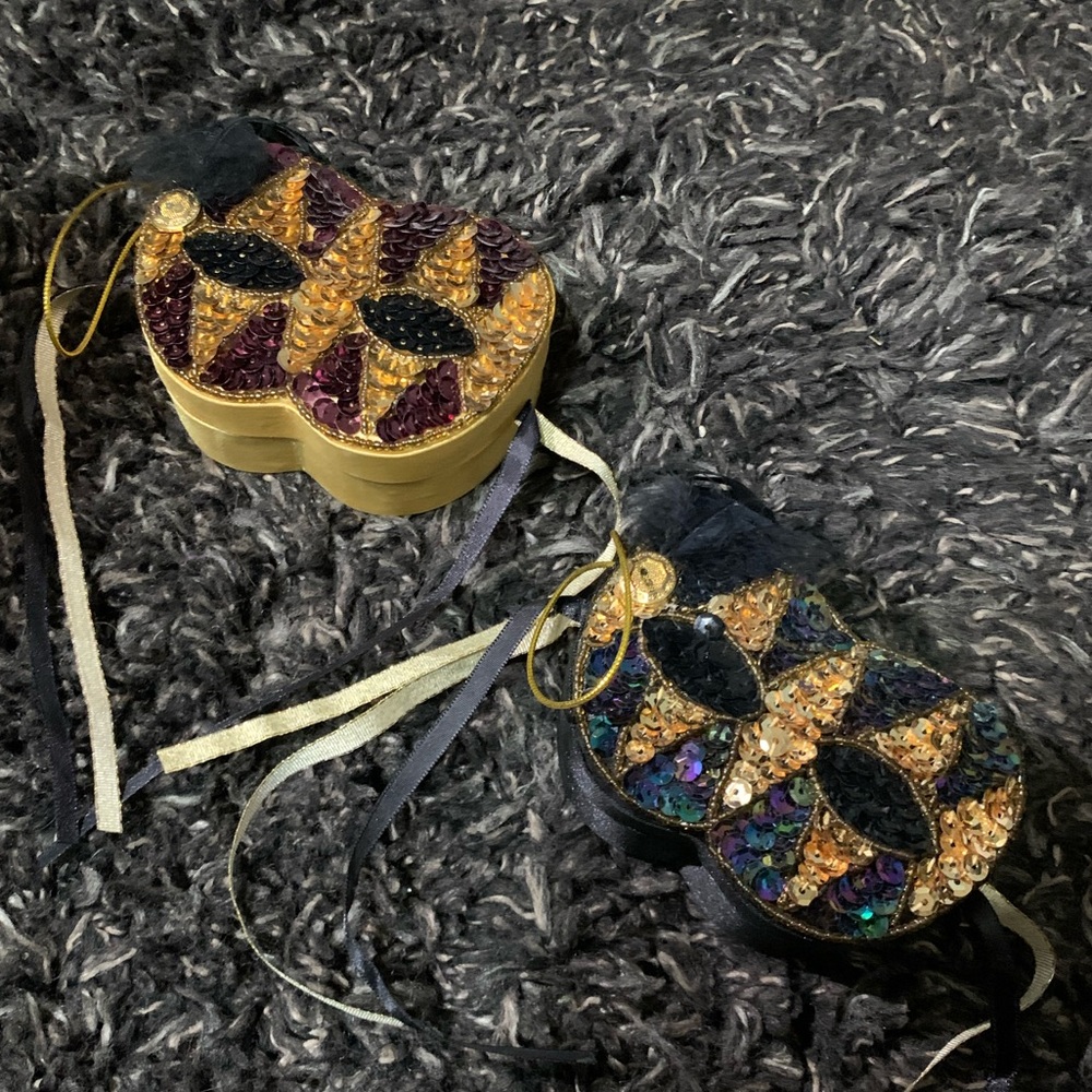 Two Vintage Italian Hand made Masquerade cases
